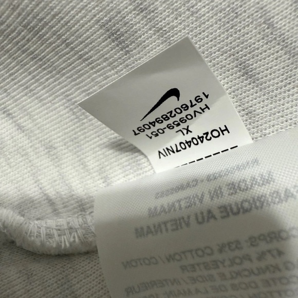 Nike Air Tech Men's Heather White Sweatpants with Black Accents - Picture 5 of 11